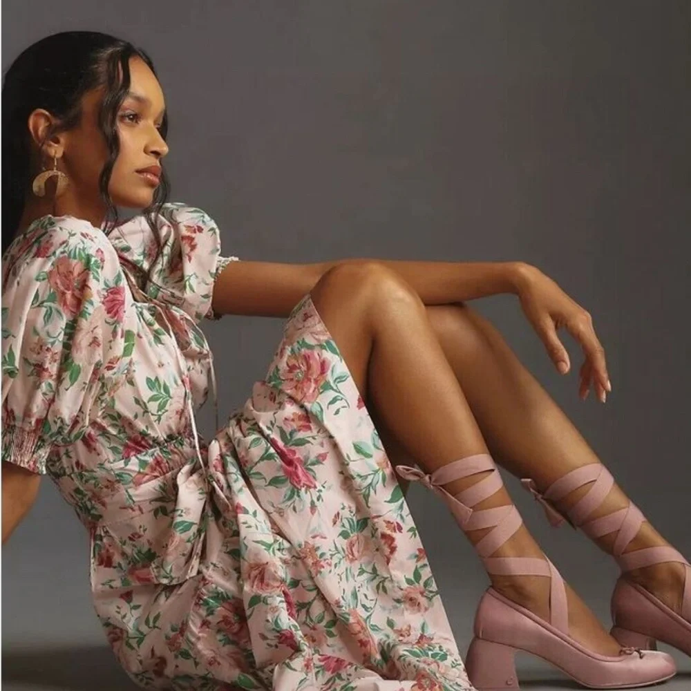 💕Anthropologie The Somerset Maxi Dress Puff Sleeve Edition size medium Brand New - Picture 4 of 12